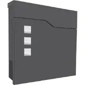 LCD Briefkasten AP 1f VA gr m.Zeitungsf Mit Zeitungsfach 370x375x105mm
