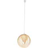 Näve Pendelleuchten - Pendelleuchte "ARMELLA" Ø: 40 cm natur, Hängelampe im Boho Style, aus Holz und Kunststoff in natur, 145 cm hoch, Ø 40 cm, E27-Fassung