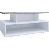 VCM Couchtisch "Holz Sofatisch Couchtisch Wohnzimmertisch Esila", grau (weiß, beton, optik), B:80cm T:50cm, Tische, Couchtisch