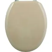 MSV WC Sitz Toilettendeckel MDF Holzkern „Beige“ Scharniere aus Edelstahl - hochwertige und stabile Qualität