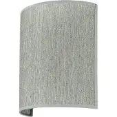 Licht-Erlebnisse Moderne Loft-Wandlampe ALICE, Schirm aus Stoff im halbrunden, grauen Design, H: 23 cm, für Wohnzimmer, Flur und Schlafzimmer