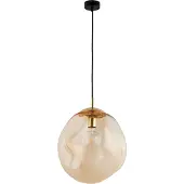 Licht-Erlebnisse Hängeleuchte Kugelschirm Glas Ø 40 cm in Gold Esszimmer Hängelampe