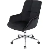 Mendler Bürostuhl MCW-J64, Drehstuhl Schreibtischstuhl Lehnstuhl, mit Armlehne höhenverstellbar Samt MVG schwarz