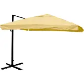 Mendler Gastronomie-Ampelschirm MCW-A96, Sonnenschirm, 3x4m (Ø5m) Polyester/Alu 26kg Flap, creme ohne Ständer