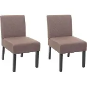 MCW 2er-Set Esszimmerstuhl MCW-F61, Stuhl Lounge-Stuhl, Stoff/Textil braun