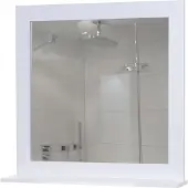 Mendler Wandspiegel MCW-F75, Badezimmer Badspiegel Spiegel, Ablagefläche Landhaus 58x59x12cm weiß