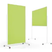 MAGNETOPLAN mobile Moderationstafel VarioPin White, Hoch-/Querformat, 2-seitig nutzbar, B 1000 x H 1800 mm, Filz/Aluminium, grün/weiß
