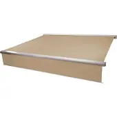 Mendler Elektrische Kassetten-Markise H124, Vollkassette, 4x3m ausfahrbarer Volant Polyester Creme