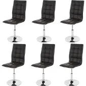 Mendler 6er-Set Esszimmerstuhl MCW-C41, Stuhl Küchenstuhl, höhenverstellbar drehbar, Kunstleder MVG- braun