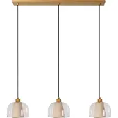 Lucide Design-Pendellampe Gunhild 3-helle goldene Gerade