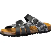 Lico Damen Pantolette Bioline Flora mit Kork-Fußbett und verstellbarer Schnalle, Größe 36