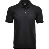 Ragman Herren Poloshirt - Oberteil, Softknit-Polo, Baumwollmischung, Brusttasche, Knopfleiste, kurz, einfarbig Schwarz 6XL