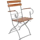 Mojawo Biergarten Klappstuhl Klappsessel Gartenstuhl Armlehne Akazienholz