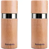 Konsimo Satz Mühlen 2-tlg. geölte buche manuell "ROLLY", Beige, Buchenholz, Modern, 15 cm