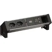 Bachmann DESK2 ALU BLACK 2xT13 937.0031xCM 1xUSB