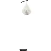 Eglo Stehlampe Minting, Lampe Wohnzimmer mit Origami Lampenschirm, Standleuchte aus Metall in Schwarz und Papier in Weiß, 158,5 cm