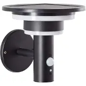 Brilliant schwarze Solar Außenwandleuchte GARVINA | inkl. Bewegungsmelder | 3W 430 lm 3000 K | Edelstahl