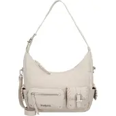Desigual Weiße Damenhandtasche mit Schultergurt und kontrastierenden Details
