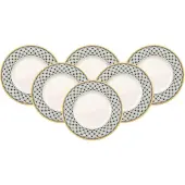 Villeroy & Boch Frühstücksteller "Frühstücksteller Audun Promenade ø 21,6 cm 6er Set weiß-grau-gelb"
