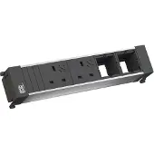 Bachmann Multi-Tischsteckdose EB 4Steckd 916.0821 schwarz Aluminium