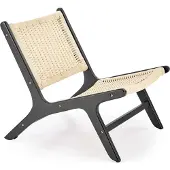 Konsimo Sessel "CALLIPTE", beige/schwarz, Holz, Boho, 65x74x84 cm