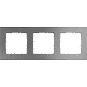 Legrand 765393 SEANO+ 3-fach Rahmen mit Echtmaterialoberfläche, Farbausführung Brushed Steel