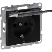 Legrand SEANO Schuko-Steckdose, SL, erhöhter Berührungsschutz, Klappdeckel, IP21, SW, 1 Stk.