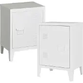 En.casa Nachtschrank Inari 2er Set Türgriff rechts und links Weiss