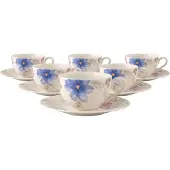 Villeroy & Boch Mariefleur Gris Basic Frühstückstassen mit Untertassen