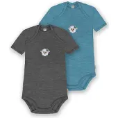 Normani 2er Set Baby Merino Body Kurzarm „Tauranga" - 9297