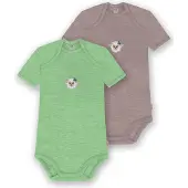 Normani 2er Set Baby Merino Body Kurzarm „Tauranga" - 9297