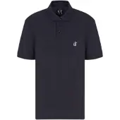 Armani Exchange für Herren. XM000367AF13022UB101 Marineblaues Kurzarm-Poloshirt (M), Lässig, Baumwolle