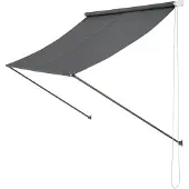 Pro-Tec Markise 250x120cm grau Sonnenschutz Beschattung Terrasse Garten []