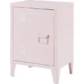 En.casa Nachtschrank Inari Türgriff rechts Stahl Rosa