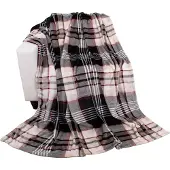 Mojawo Flanelldecke Karo Kuscheldecke Wolldecke Wohndecke 150x200cm Schwarz