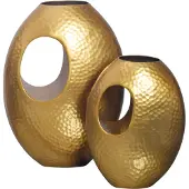 FineBuy Tischvase 2er Set FB65114 Aluminium Gold