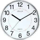 Unilux 400094280, Wand, Quarzuhr, Rund, Grau, Kunststoff, Glas