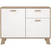 Ebuy24 Ikast Sideboard 2 Türen, 1 Schublade Eichen-Nachbildung, weiß.