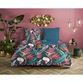 Muller Textil Duvet cover Descanso 200x200 + 2* 80x80 cm - flowers and leaves
