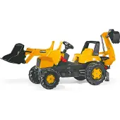 Rolly Toys Junior JCB Trettraktor Junior Lader mit Heckbagger, Maße: 164,5x53x76 cm; 81 200 4