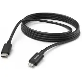 Hama 00201599, 3 m, Lightning, USB C, Männlich, Männlich, Schwarz