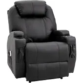 HOMCOM Massagesessel elektrisch Relaxsessel Fernsehsessel Liegefunktion Schwarz