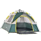 Outsunny Zelt für 3-4 Personen, Campingzelt mit Heringen, Kuppelzelt, Polyester, grün A20-133