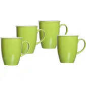 Ritzenhoff & Breker Becher "Doppio", grün, H:10cm Ø:9cm, Porzellan, Trinkgefäße, Becher, 4-teilig