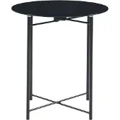 En.casa Beistelltisch 'Ödeshög' mit Glasplatte 45 x Ø42cm Schwarz