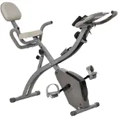 HOMCOM Heimtrainer X-Bike Fahrradtrainer LCD-Display klappbar Grau