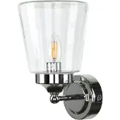 Licht-Erlebnisse Wandleuchte E14 IP44 Glas Metall Klassisch Badezimmerleuchte
