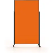 MAGNETOPLAN mobile Moderationstafel VarioPin Black, Hoch-/Querformat, 2-seitig nutzbar, B 1000 x H 1800 mm, Filz/Aluminium, orange/schwarz