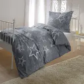 BETTWARENSHOP Anthrazit-Sterne