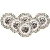 Villeroy & Boch Speiseteller "Speiseteller Audun Ferme ø 27,1 cm 6er Set weiß-grau-gelb", bunt (weiß, grau, gelb), L:27,1cm, Speiseteller, Speiseteller